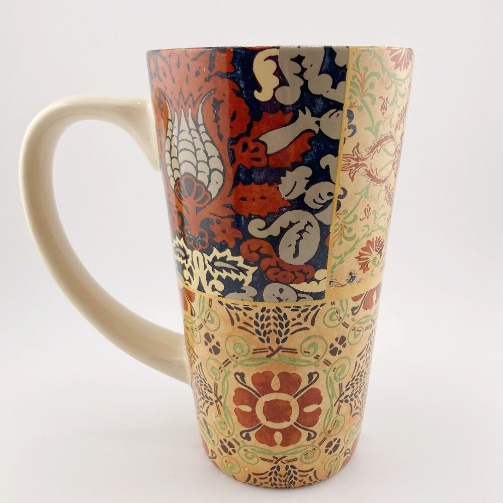 CARPENTREE Tuscan Ambiance light yellow red green black beige floral tall mug